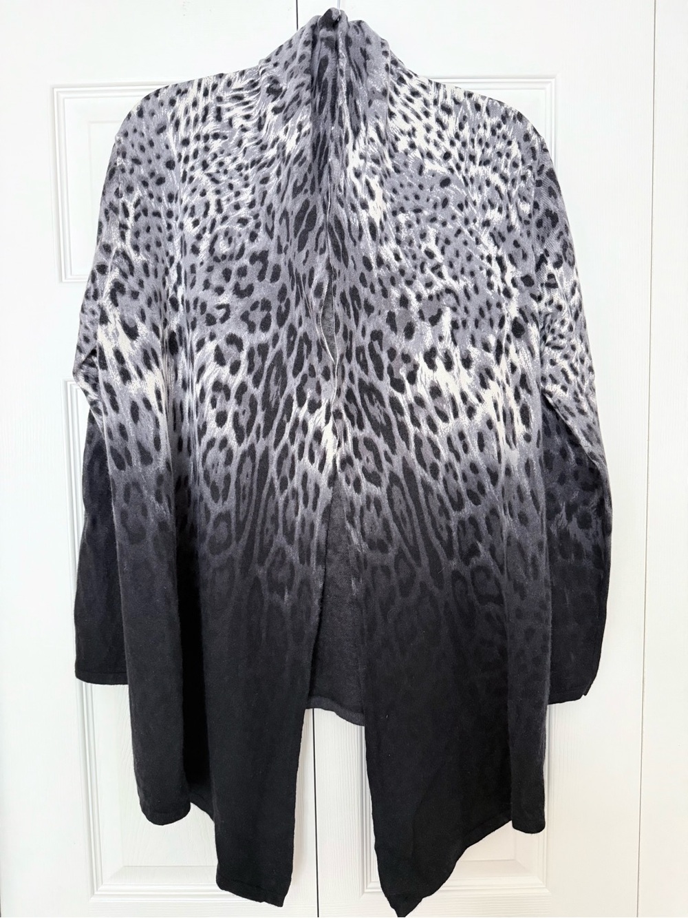 Neiman Marcus Animal Print Gradient Cashmere Cardigan